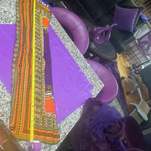 African Kente cloth maxi skirt & head wrap - Picture 5 of 9